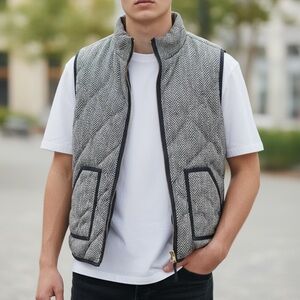 Men's Gray Herringbone Vest